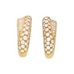 Boucheron Clips d'oreilles en or jaune 18 carats avec diamants de 1,00 carat