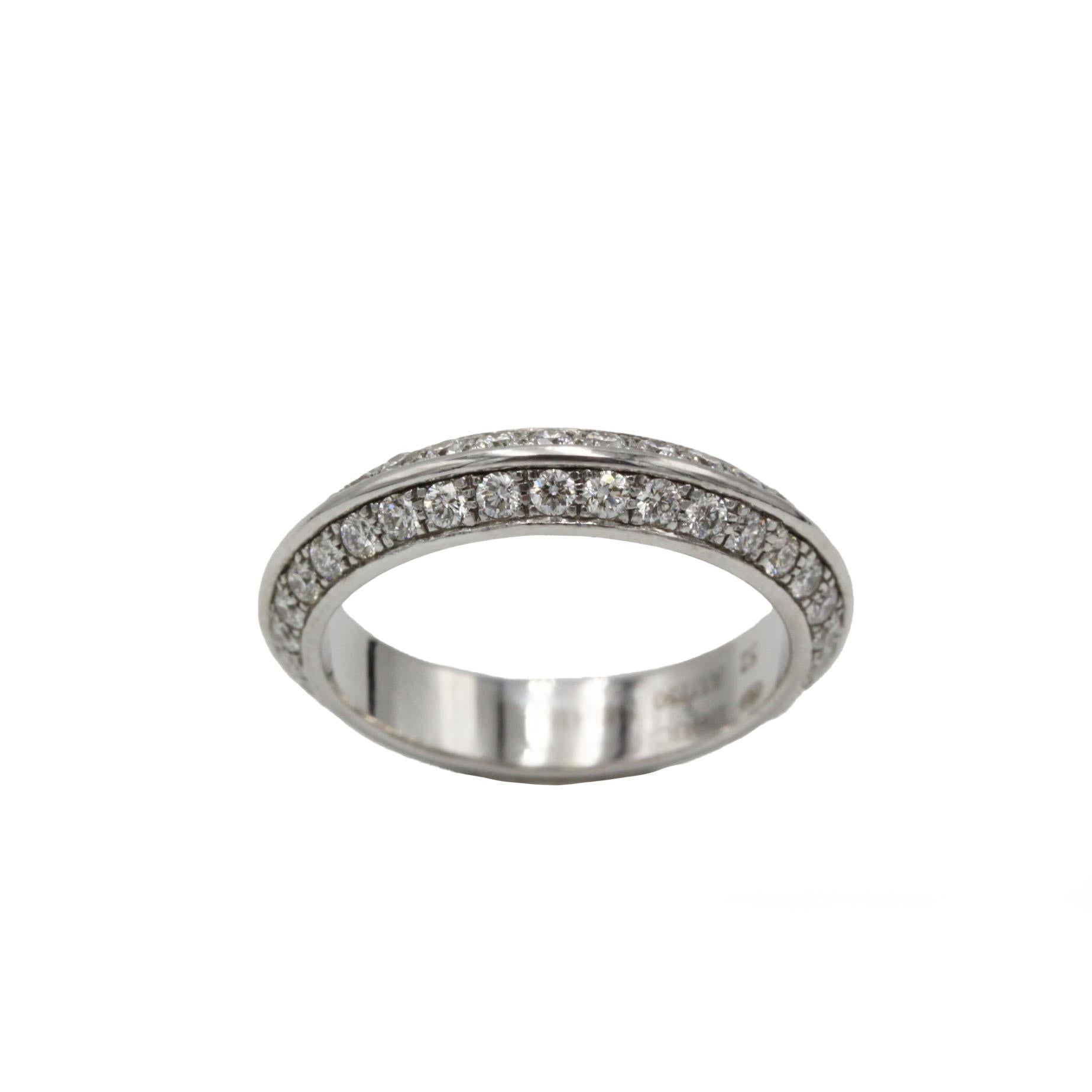 da uomo o donna Boucheron Diamond Double Band Ring, Signed & Numbered, 18K White Gold in vendita