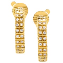 Boucheron Diamond Gold Hoop Earrings