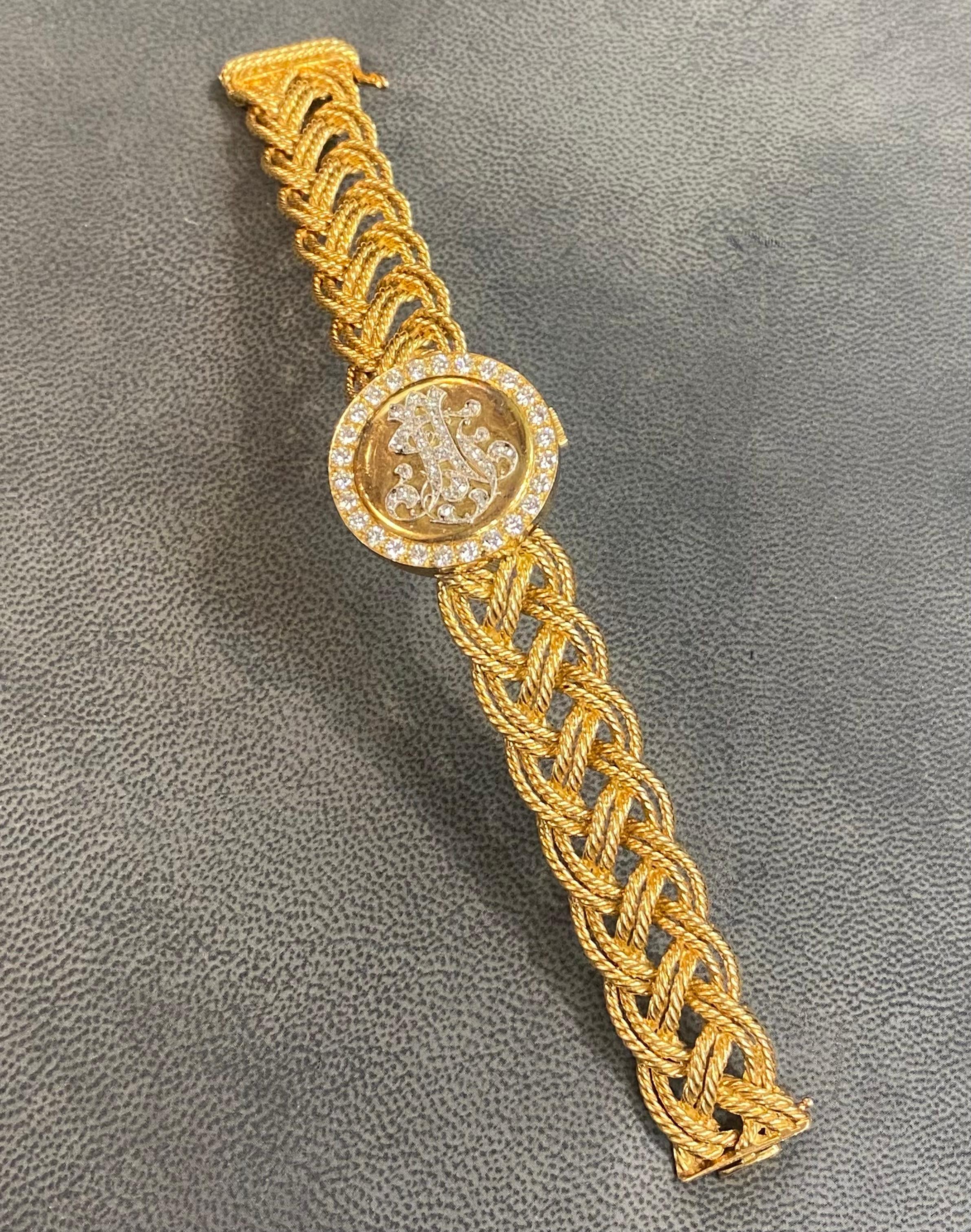 Boucheron Diamond Monogram Watch For Sale 5