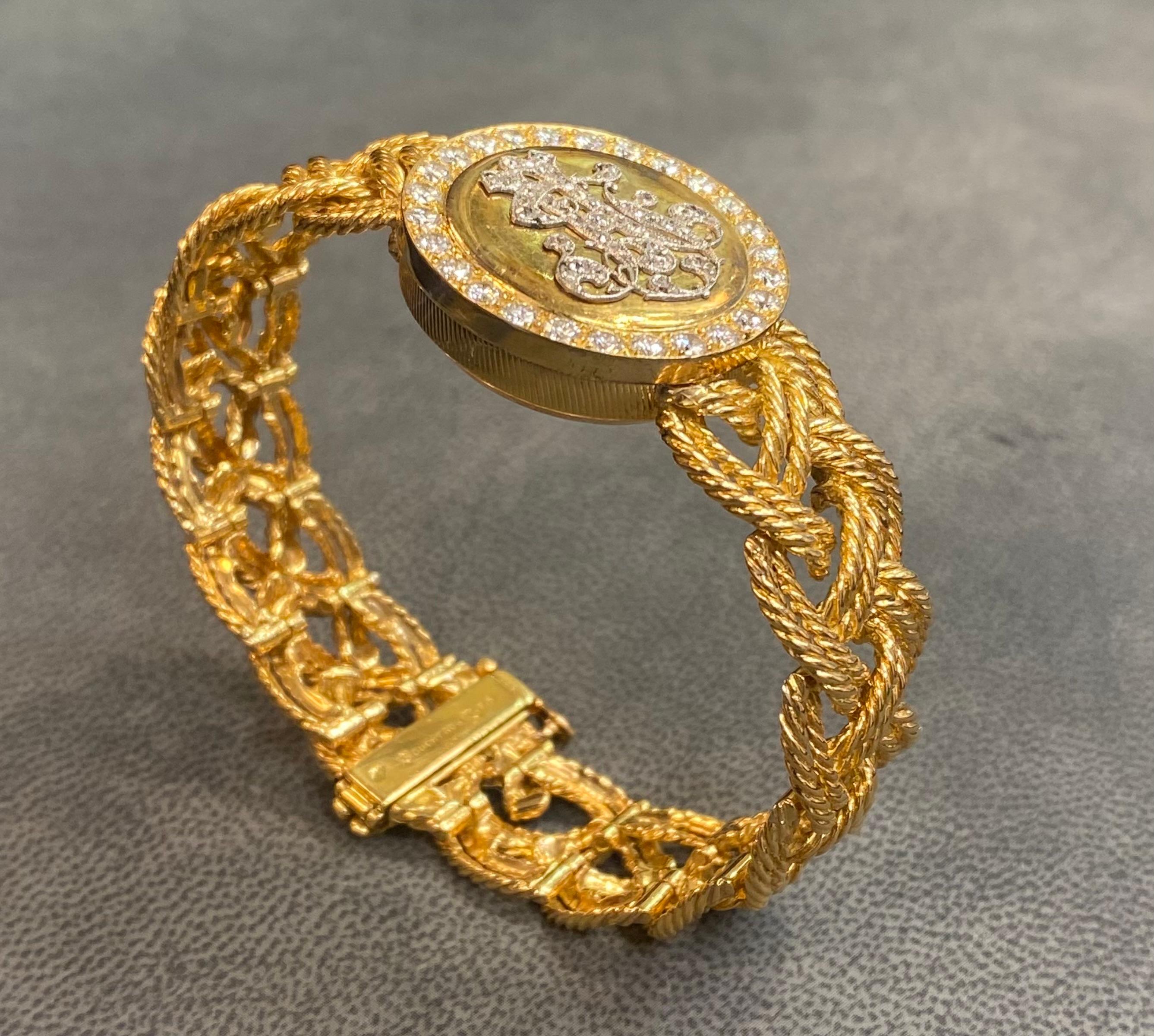 Boucheron Diamond Monogram Watch For Sale 9
