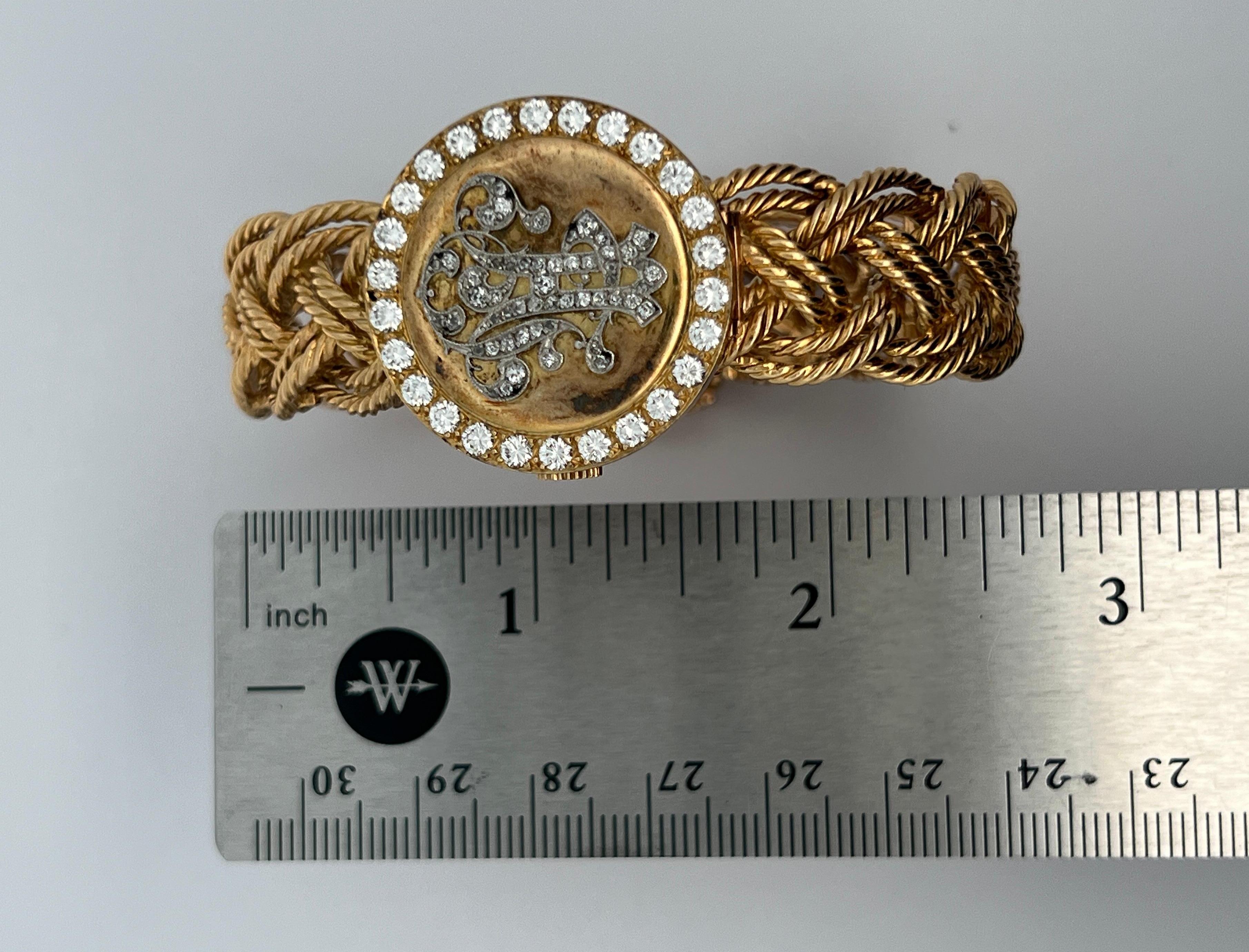 Boucheron Diamond Monogram Watch For Sale 2