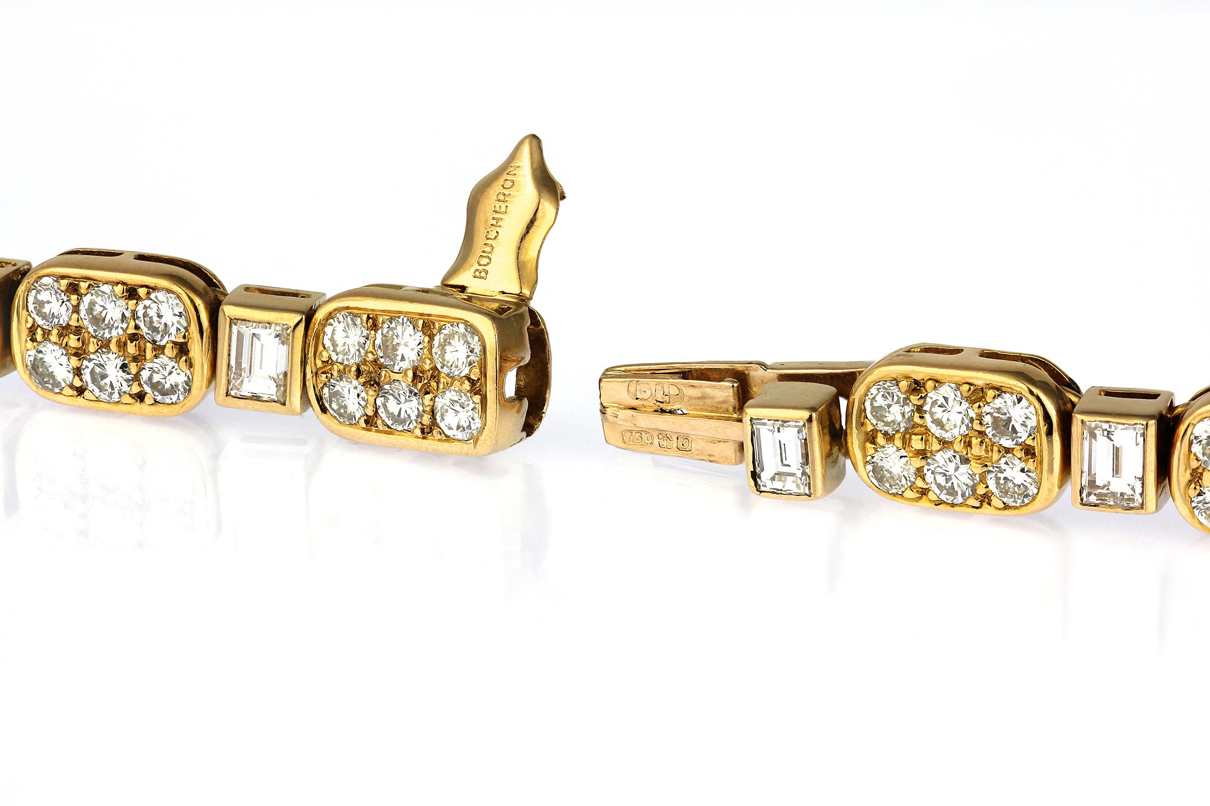 Boucheron, Vintage/Retro Diamond Necklace & Bracelet Set in 18ct Yellow Gold 7
