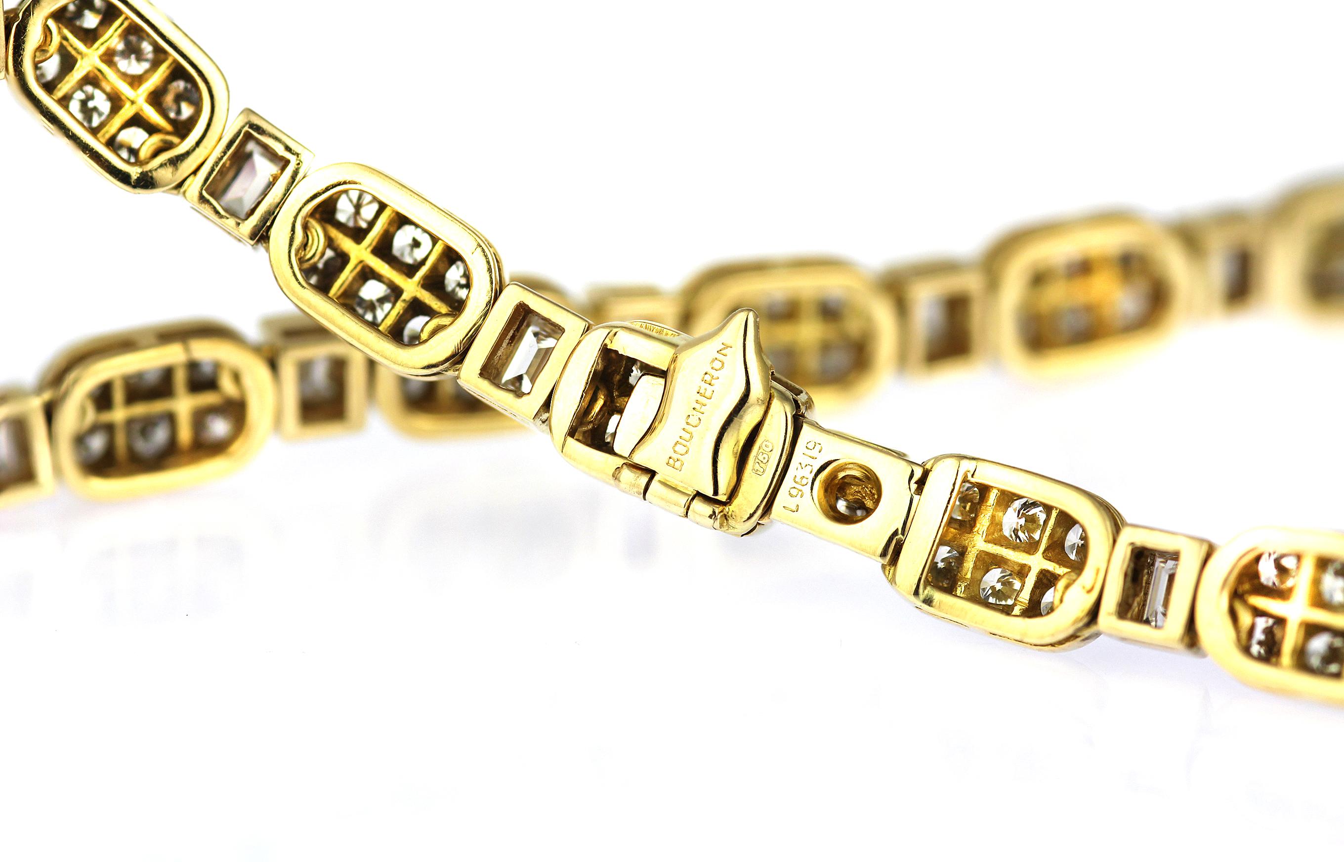 Women's Boucheron, Vintage/Retro Diamond Necklace & Bracelet Set in 18ct Yellow Gold