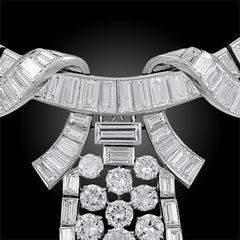 Boucheron Diamond Platinum Necklace And Brooch