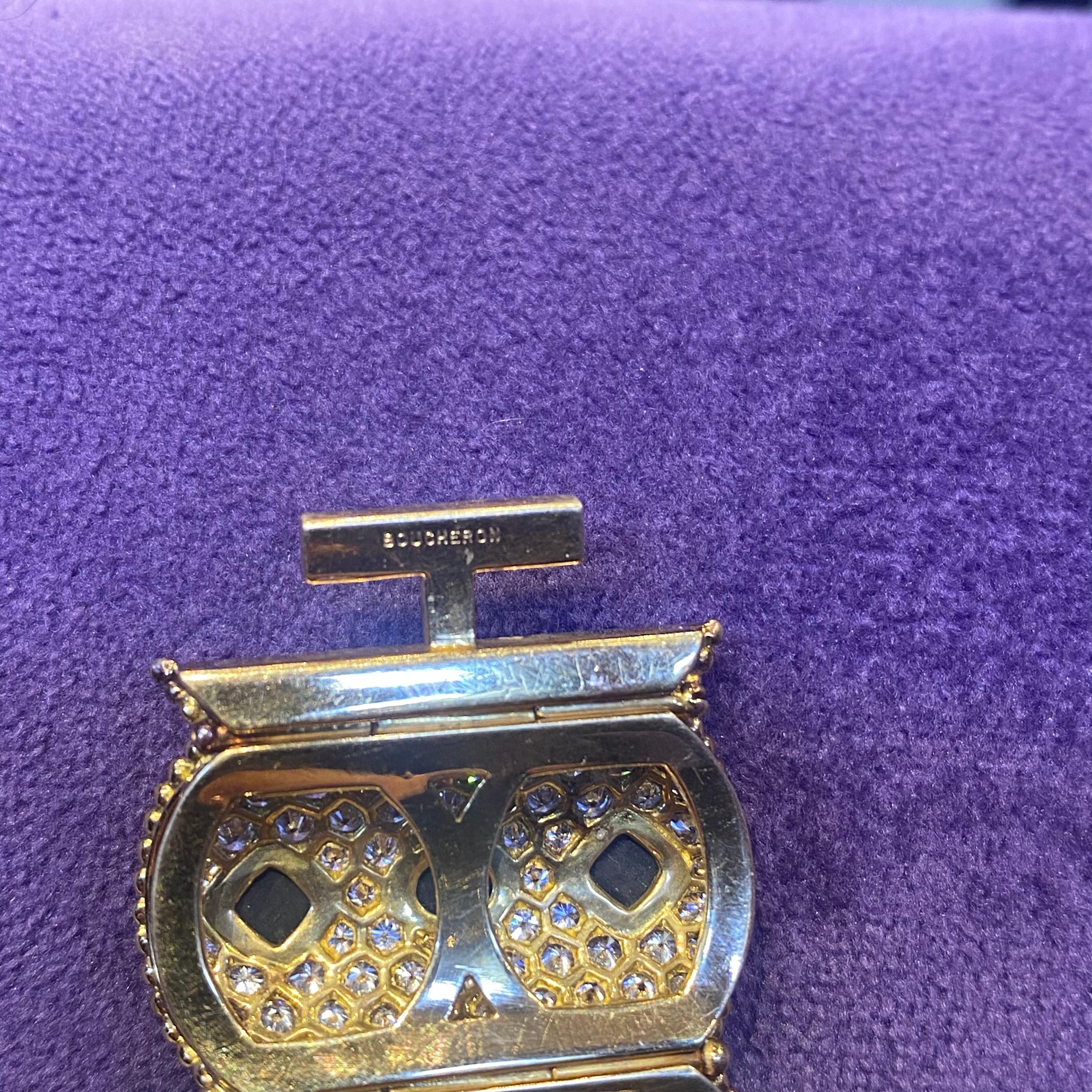 Boucheron Diamond & Onyx Gold Bracelet For Sale 5