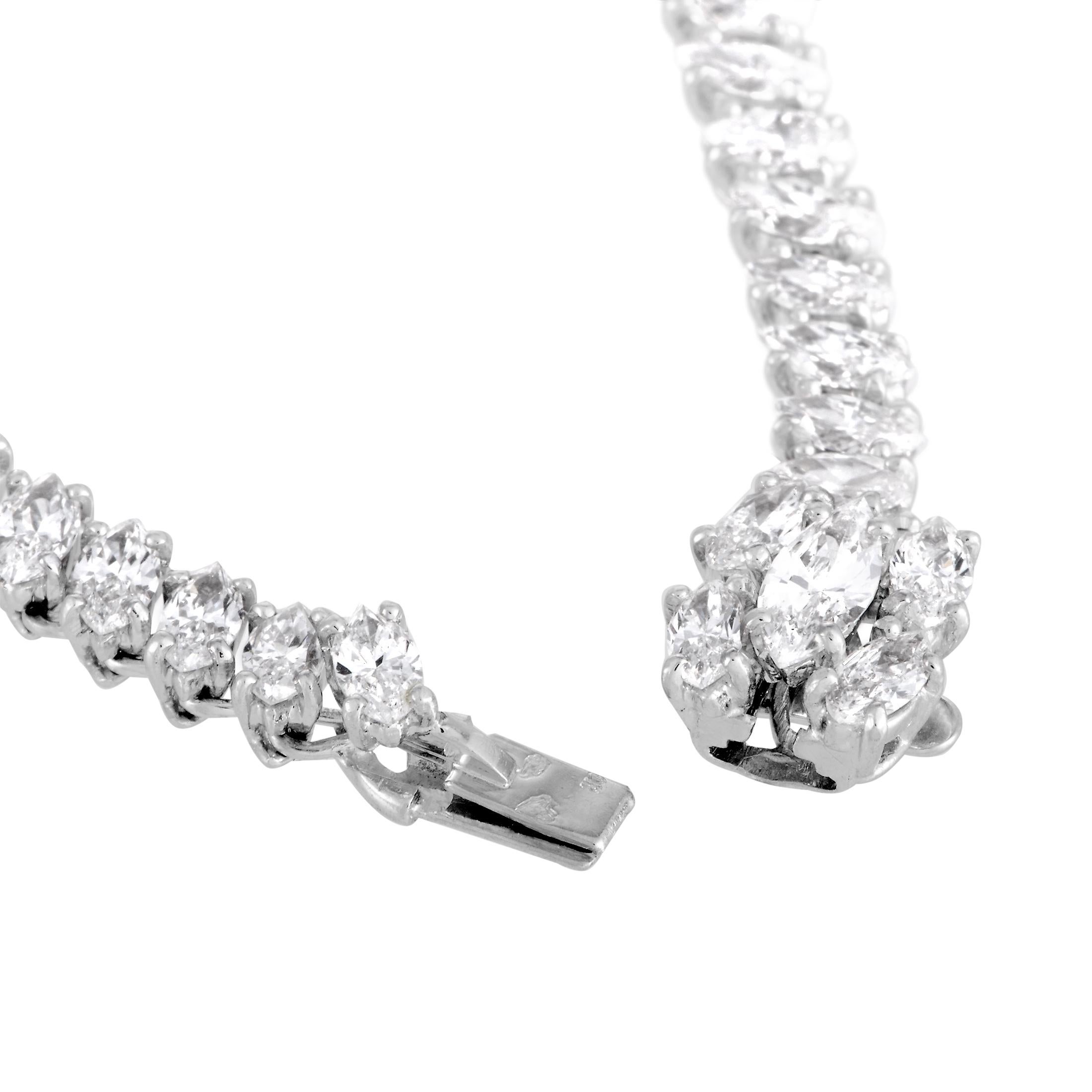 Women's Boucheron Diamond Pave Dangle Pearl White Gold Pendant Necklace