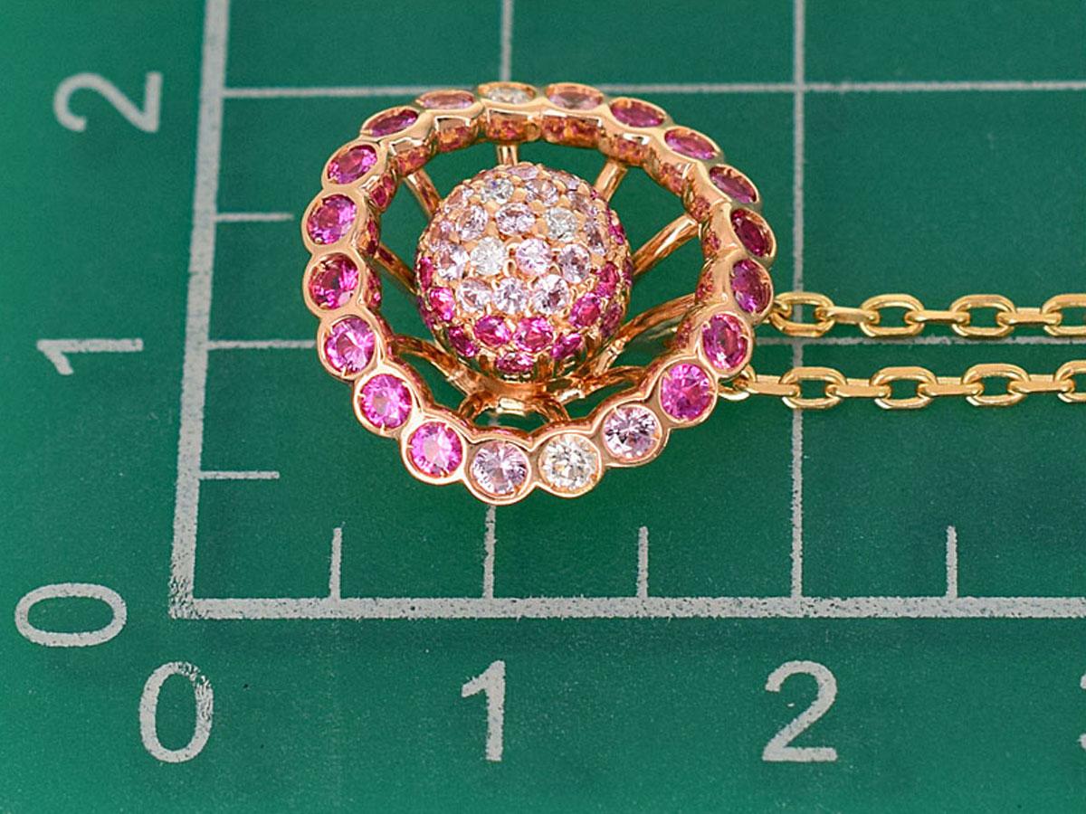 Boucheron Diamond Pink Sapphire 18Kt Yellow Pink Gold Ma Jolie Pendant Necklace 2