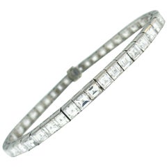 Boucheron Diamond Platinum Tennis Line Bracelet, 1950s