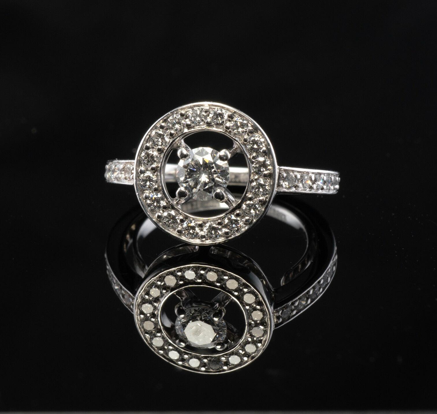 Boucheron Diamond Ring 18K White Gold Circle For Sale 4