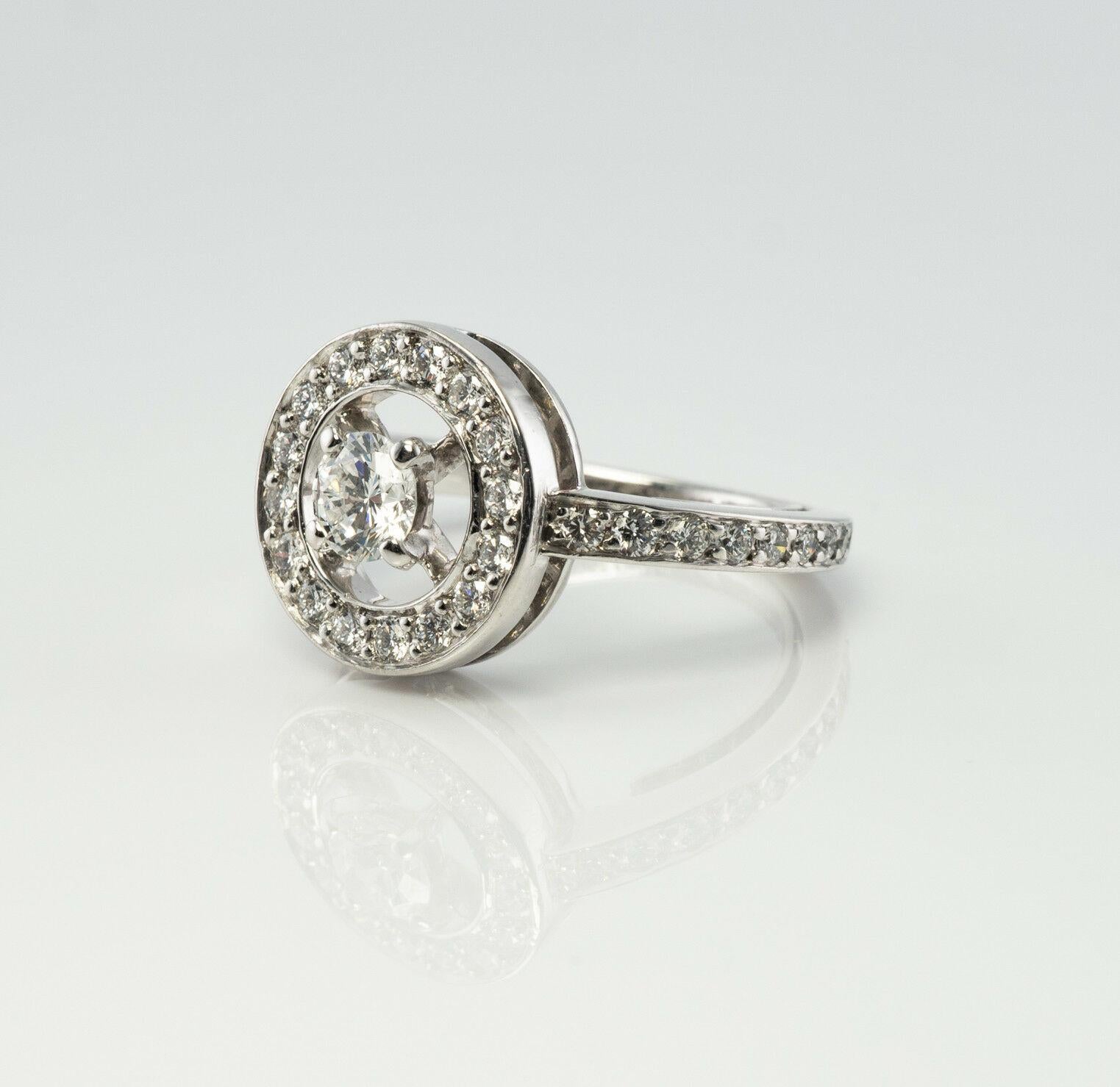 Boucheron Diamond Ring 18K White Gold Circle In Good Condition For Sale In East Brunswick, NJ