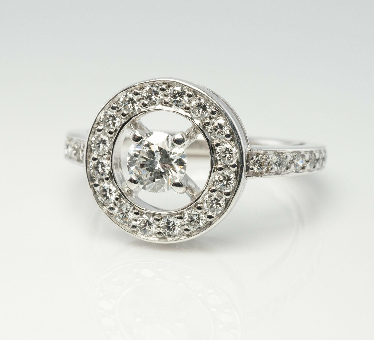 Boucheron Diamond Ring 18K White Gold Circle For Sale 1
