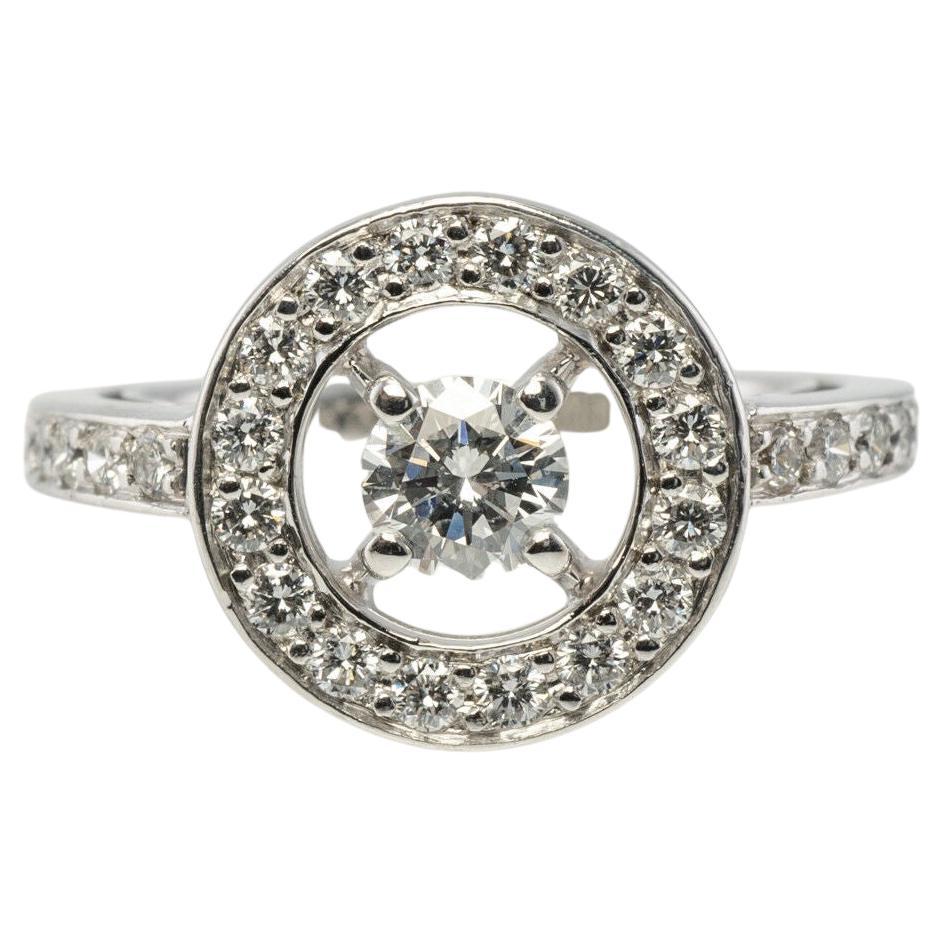 Boucheron Diamond Ring 18K White Gold Circle For Sale