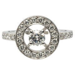 Vintage Boucheron Diamond Ring 18K White Gold Circle