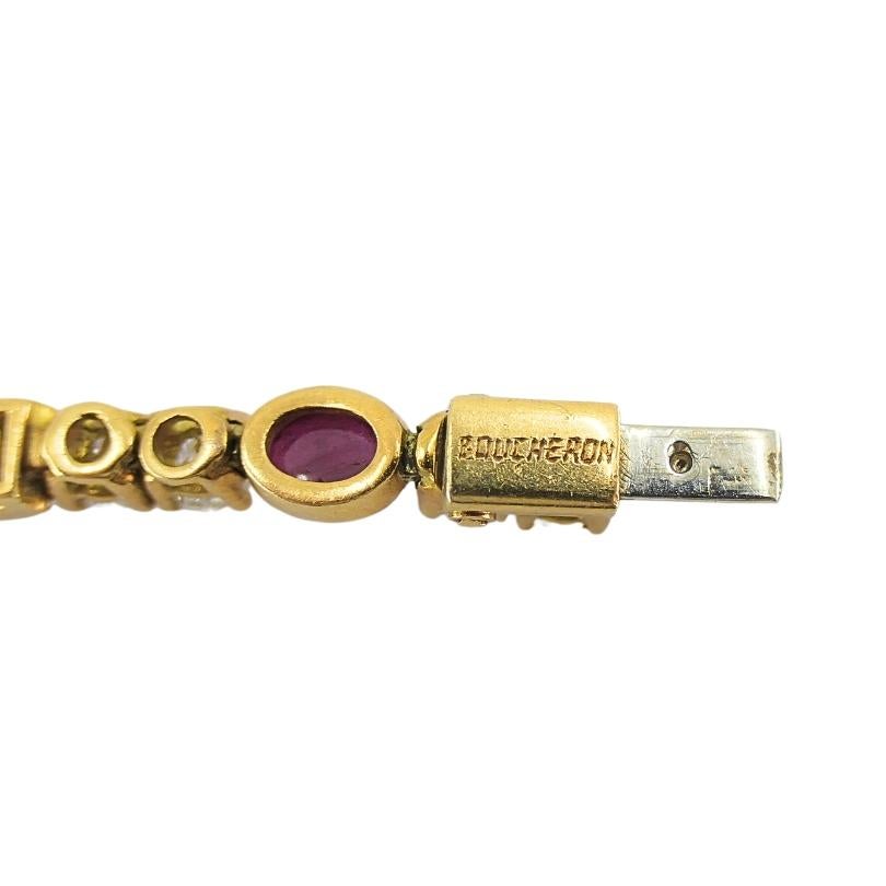 Pulsera de tenis Boucheron de oro de 18 quilates con diamantes y rubíes en venta 4
