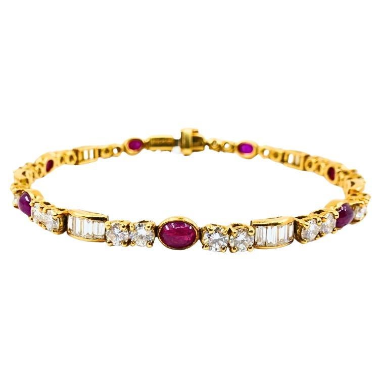 Boucheron Diamond Ruby 18k Gold Tennis Bracelet