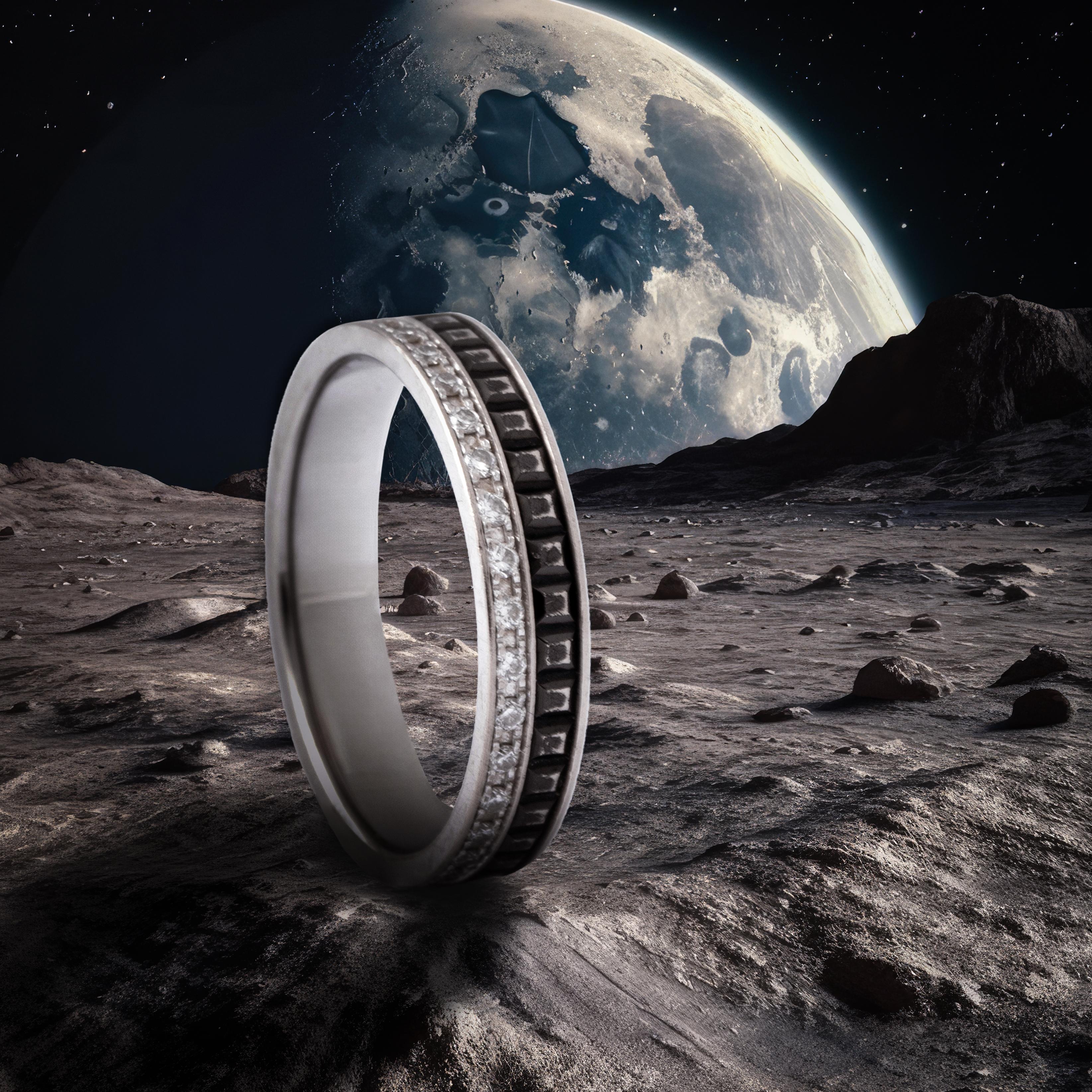 Round Cut Boucheron Diamond White Gold 18K Quatre Black Edition Wedding Band Ring For Sale