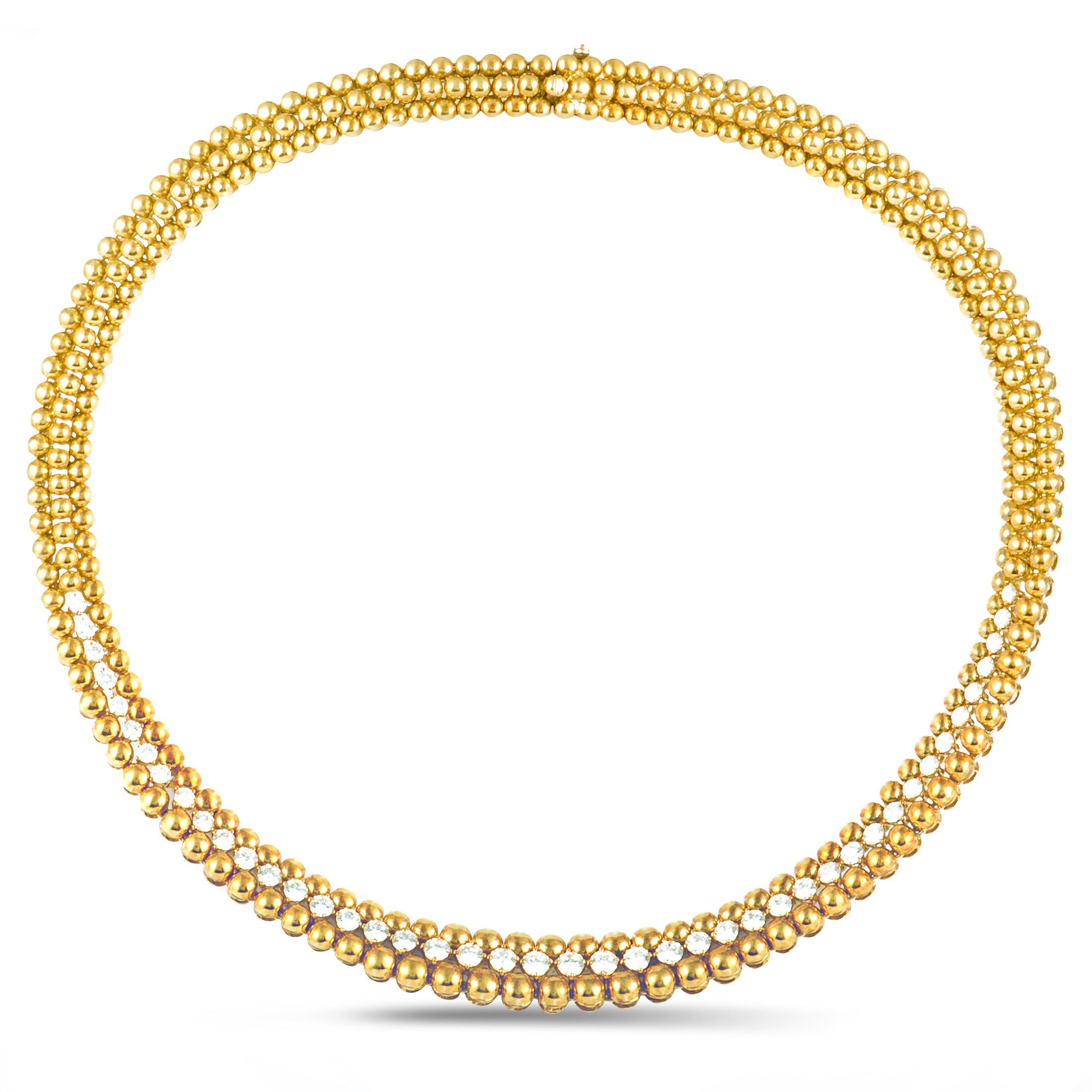 Boucheron Diamond Yellow Gold Choker Necklace In Excellent Condition In Southampton, PA