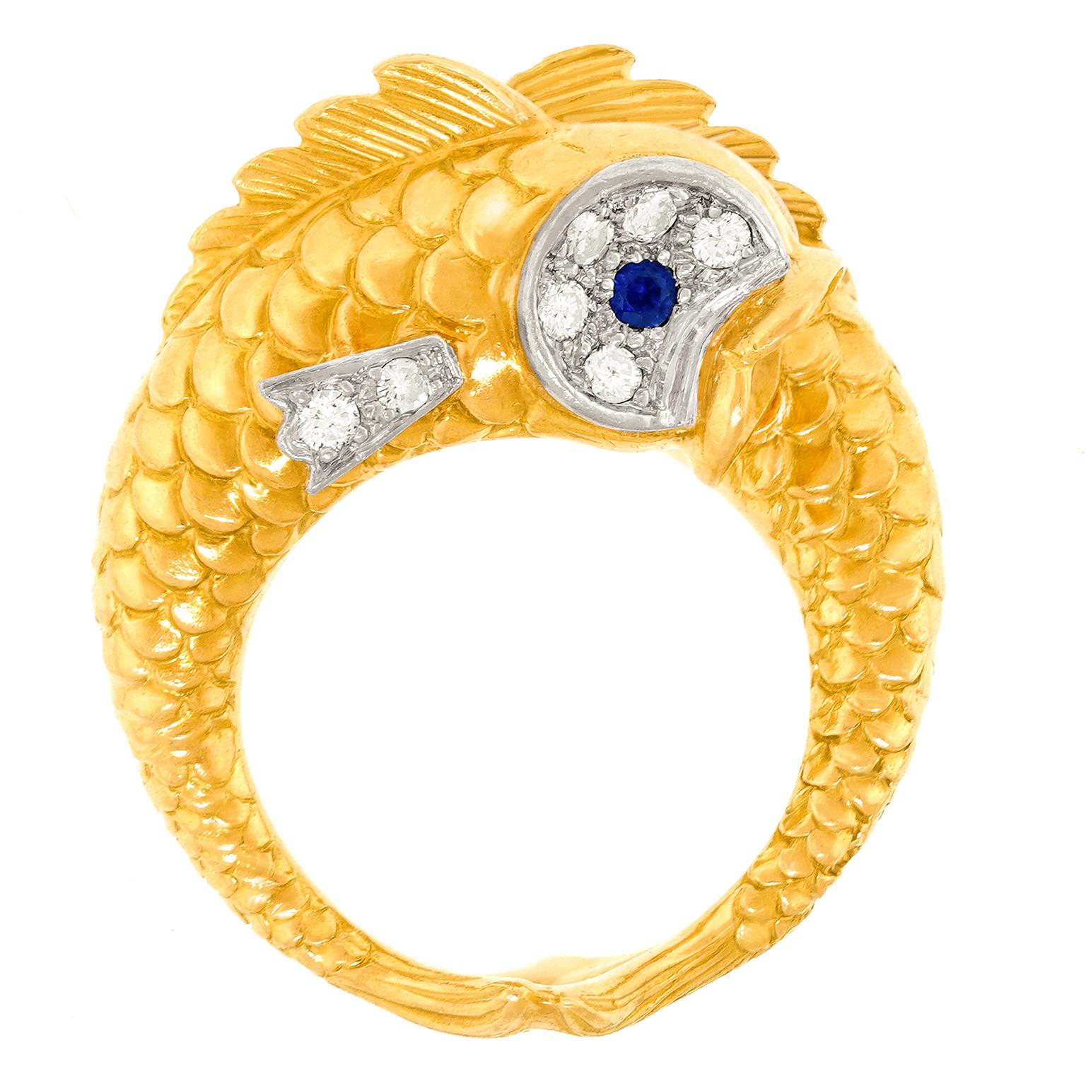 Boucheron Double Fish Ring Sixties 2