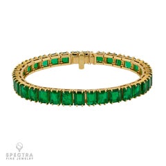 Boucheron Bracelet Tennis Emeraude Or Jaune 18K