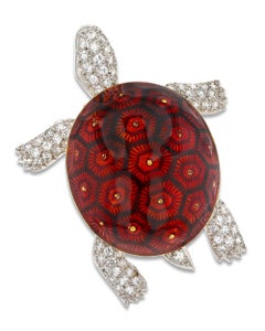 Boucheron Enamel and Diamond Turtle Brooch