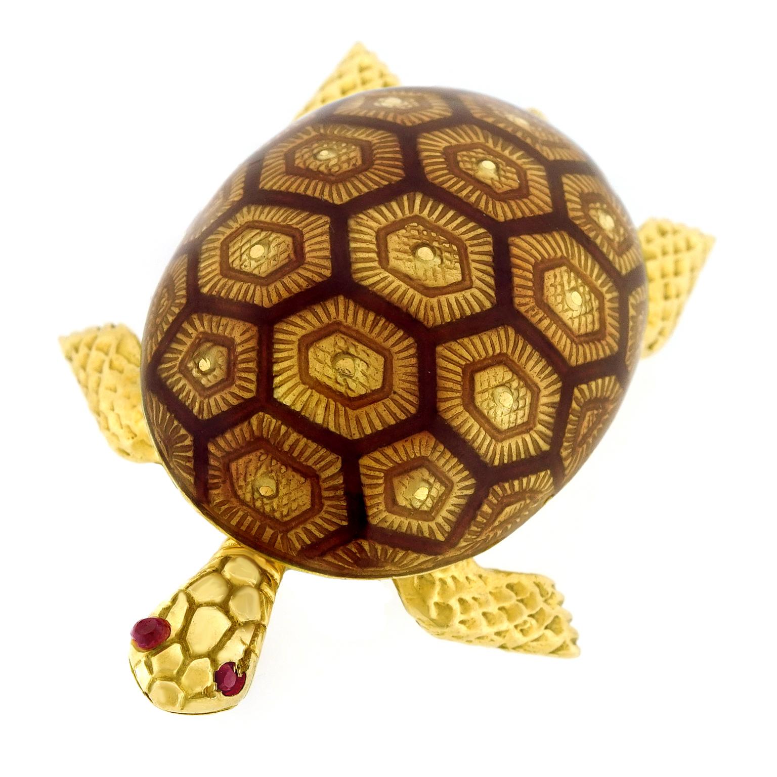 Broche Terrapin émaillée Boucheron Excellent état - En vente à Litchfield, CT