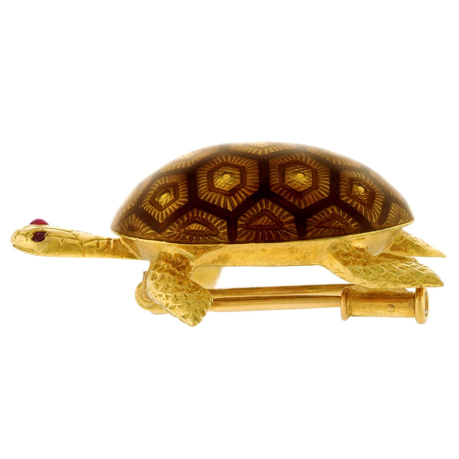 Broche Terrapin émaillée Boucheron Unisexe en vente