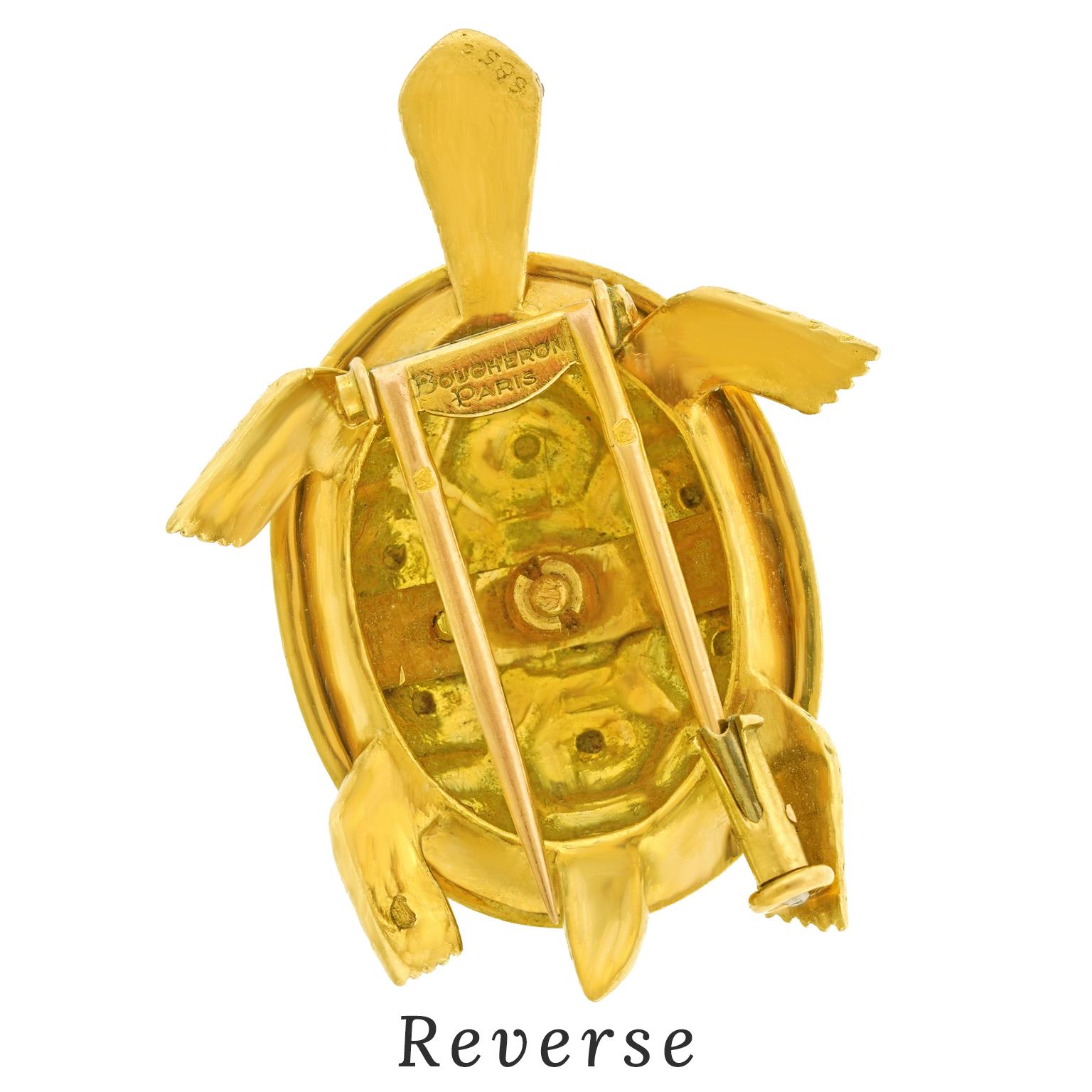 Broche Terrapín Esmaltado Boucheron en venta 2