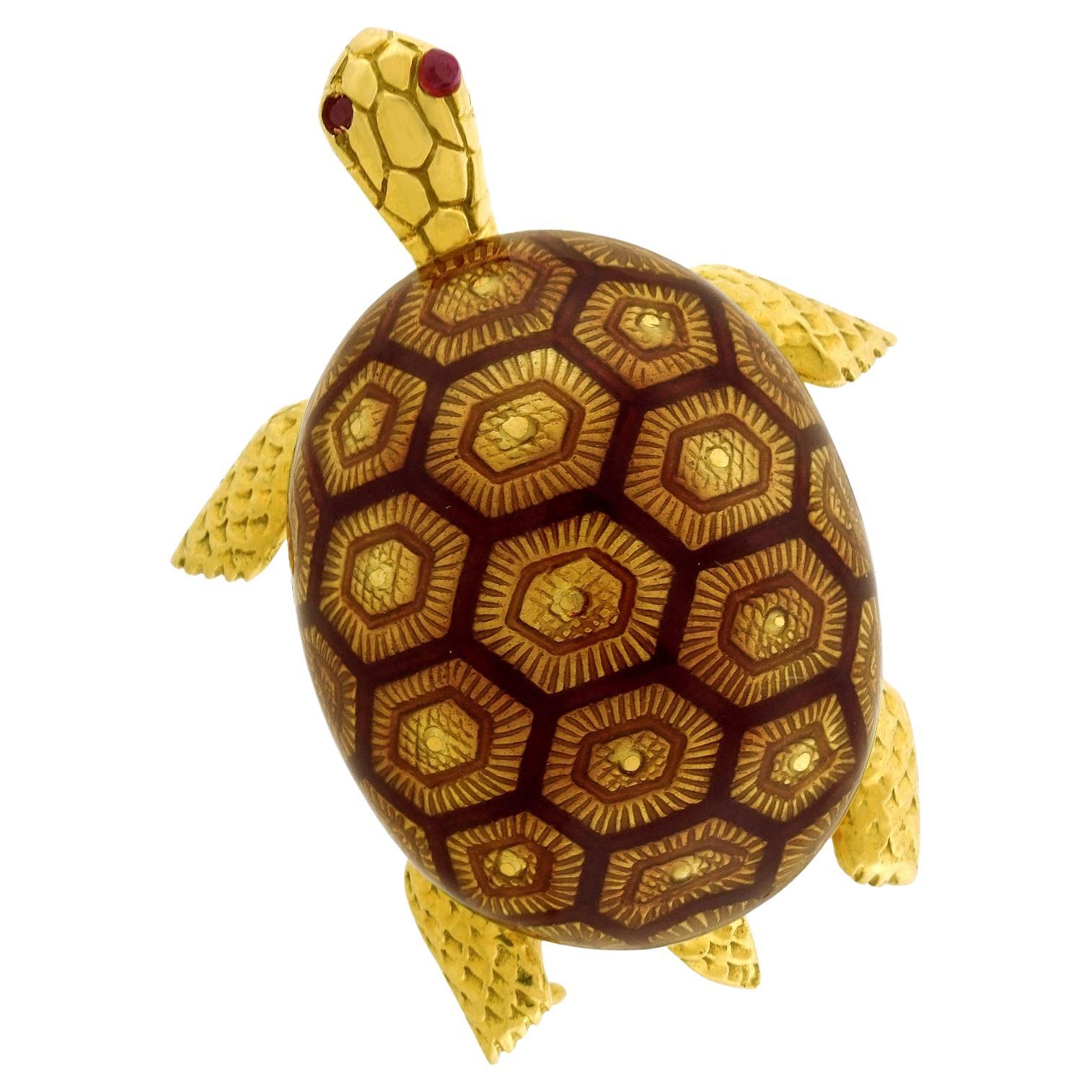 Boucheron Enameled Terrapin Brooch