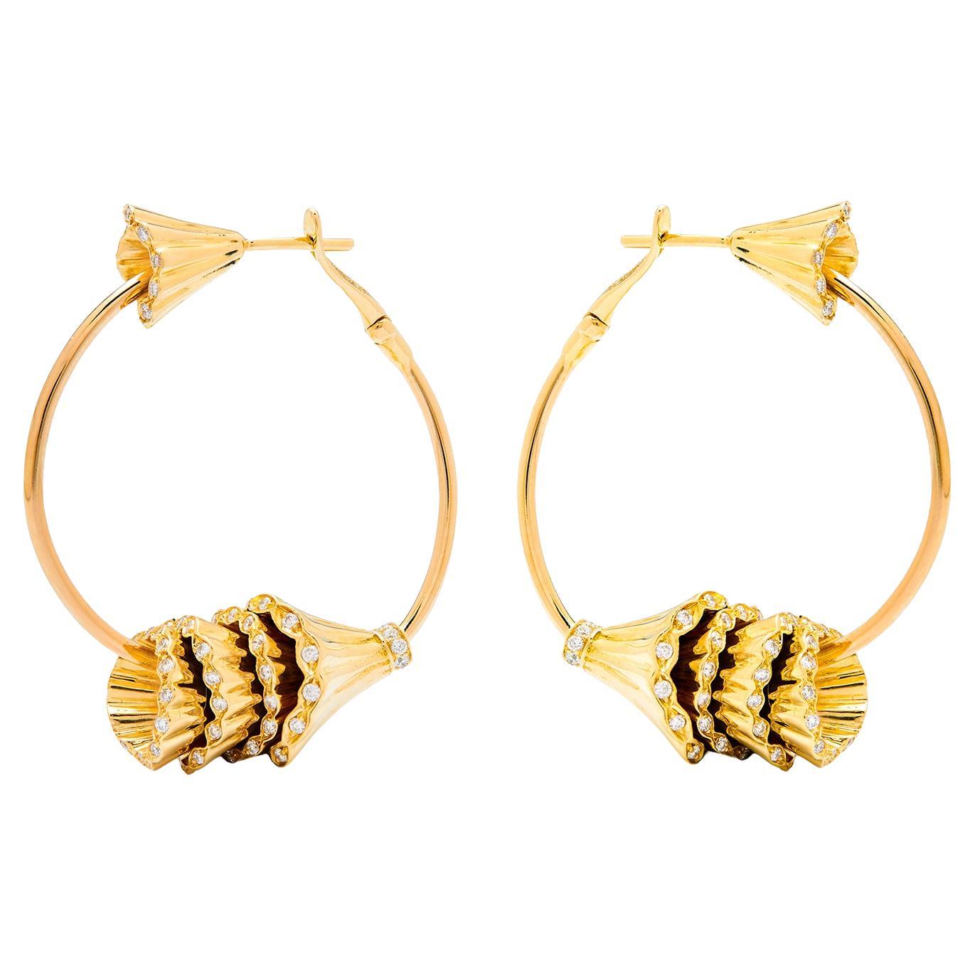 Boucheron Exsquises Confiance Boucles d'oreilles or jaune diamants en vente