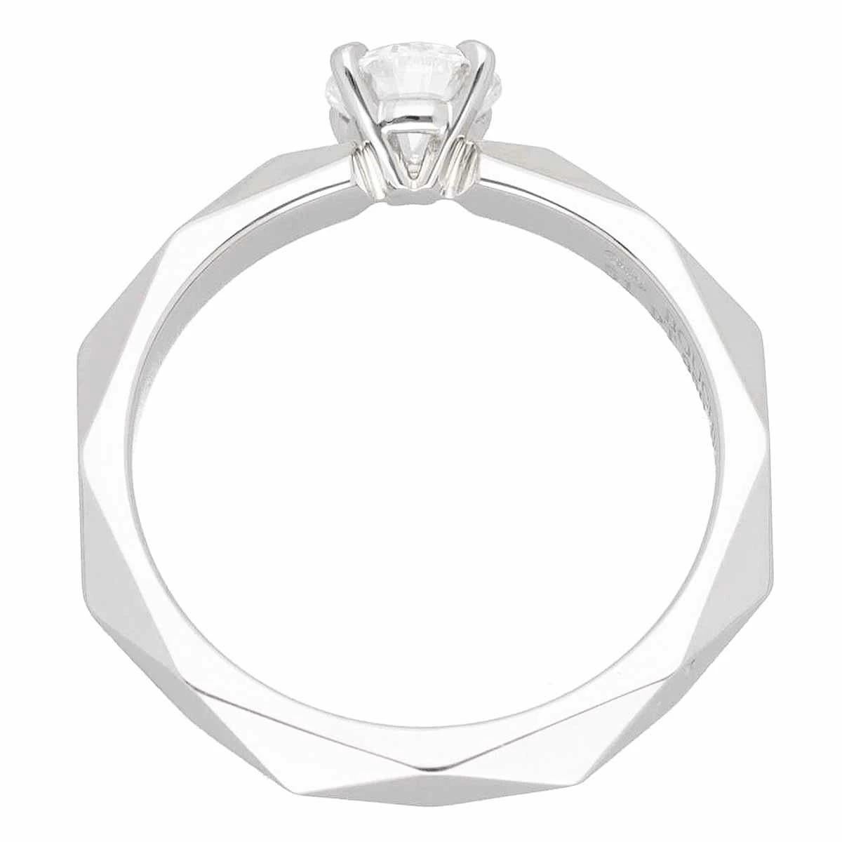 BOUCHERON Facet Solitaire Diamond 0,47ct E-VVS2-VG Anillo de oro blanco de 18 quilates US 5 3/4 Corte redondo en venta