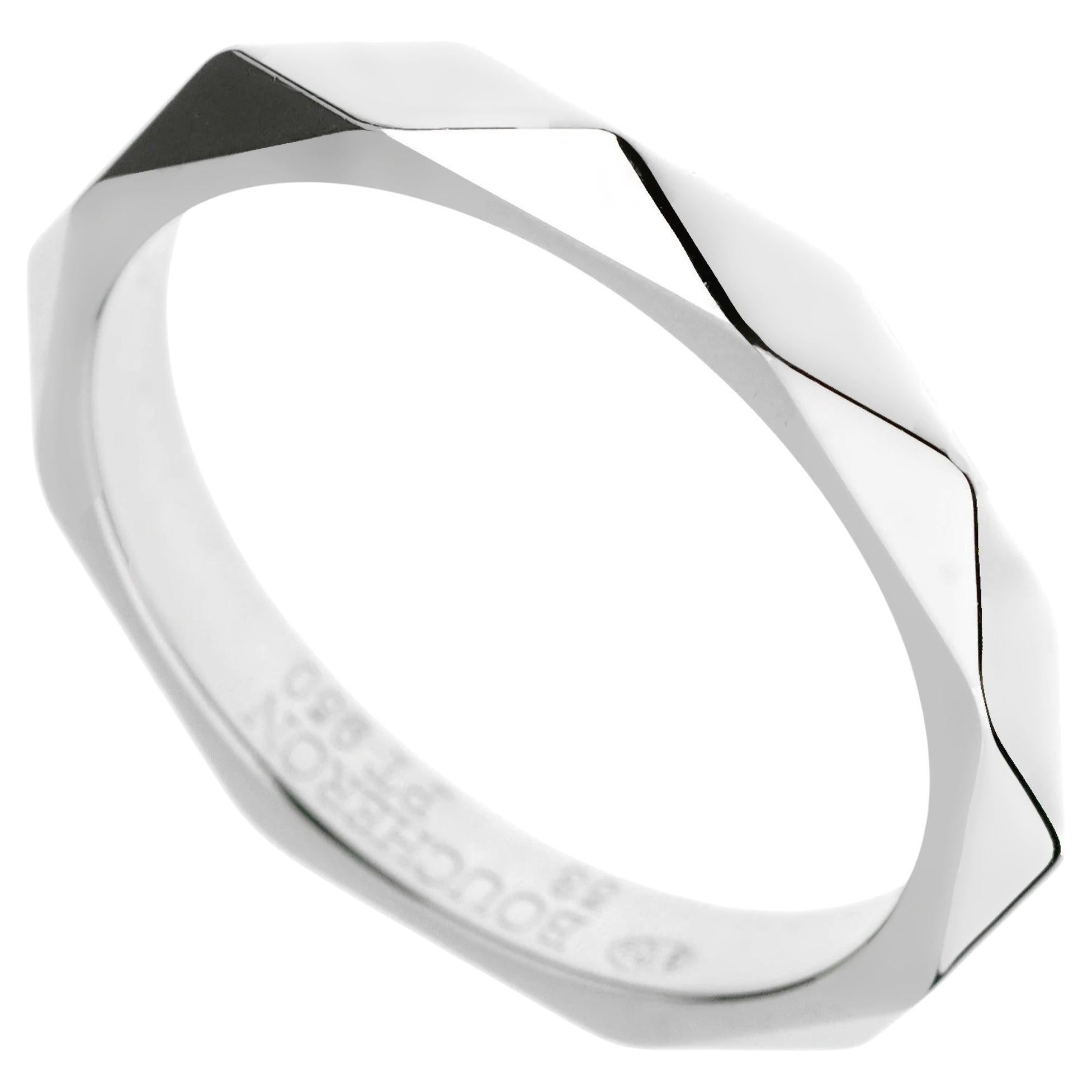 Boucheron Facette Anillo de Platino Sz 6 1/2