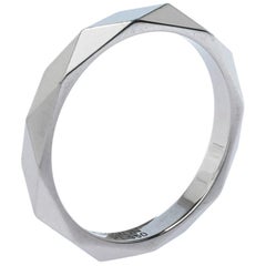 Boucheron Facette Platinum Wedding Band Ring Size 56