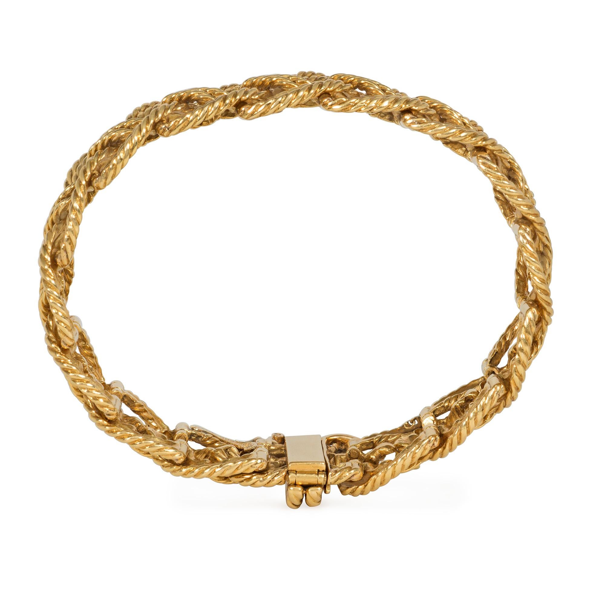 Boucheron, France 1950s Woven Gold Rope Bracelet of Nautical Knot Design In Good Condition In New York, NY