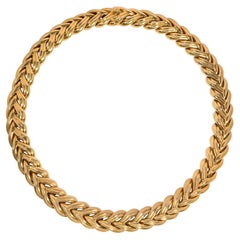 Boucheron, Frankreich 1970er Jahre Gold geflochtenes A Link Halsband Collier