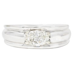Boucheron French 0.70 Carat Diamond 18 Karat White Gold Axelle Engagement Ring