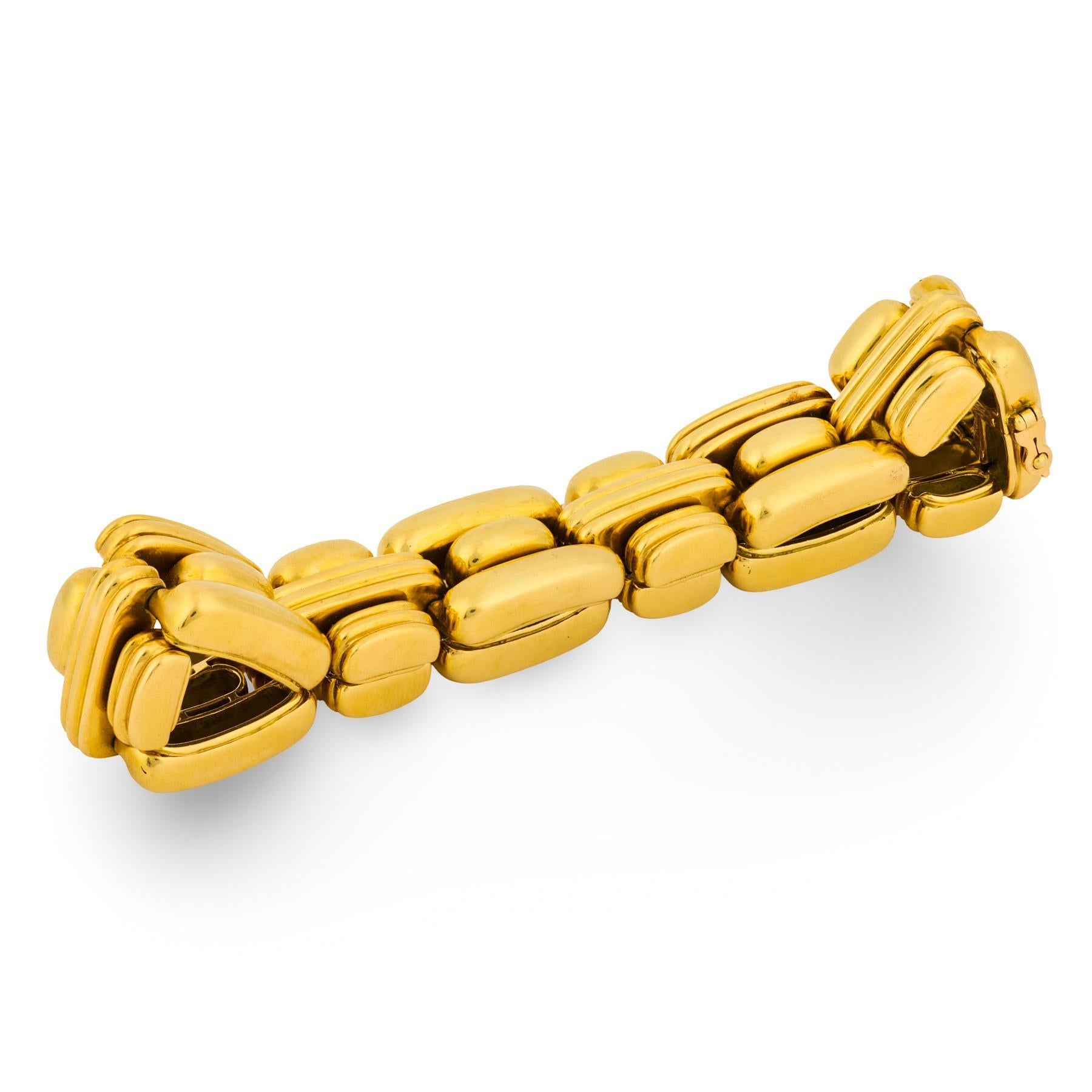 Boucheron French 18k Gelbgold Gliederarmband (Zeitgenössisch) im Angebot