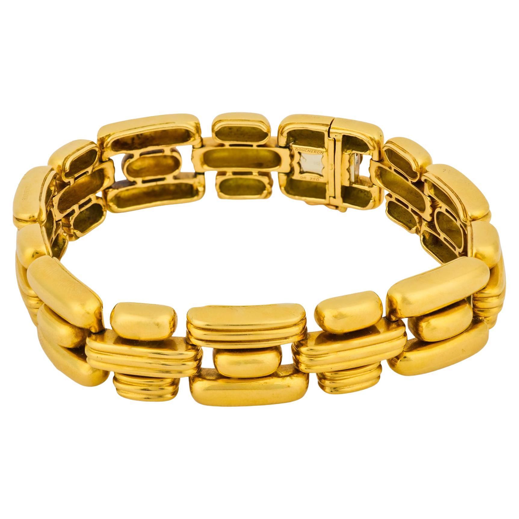 Boucheron French 18k yellow gold link bracelet