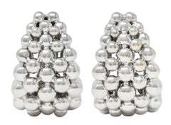 Pendientes de aro Boucheron French 1990's Oro Blanco de 18 Kilates Grains De Raisins J