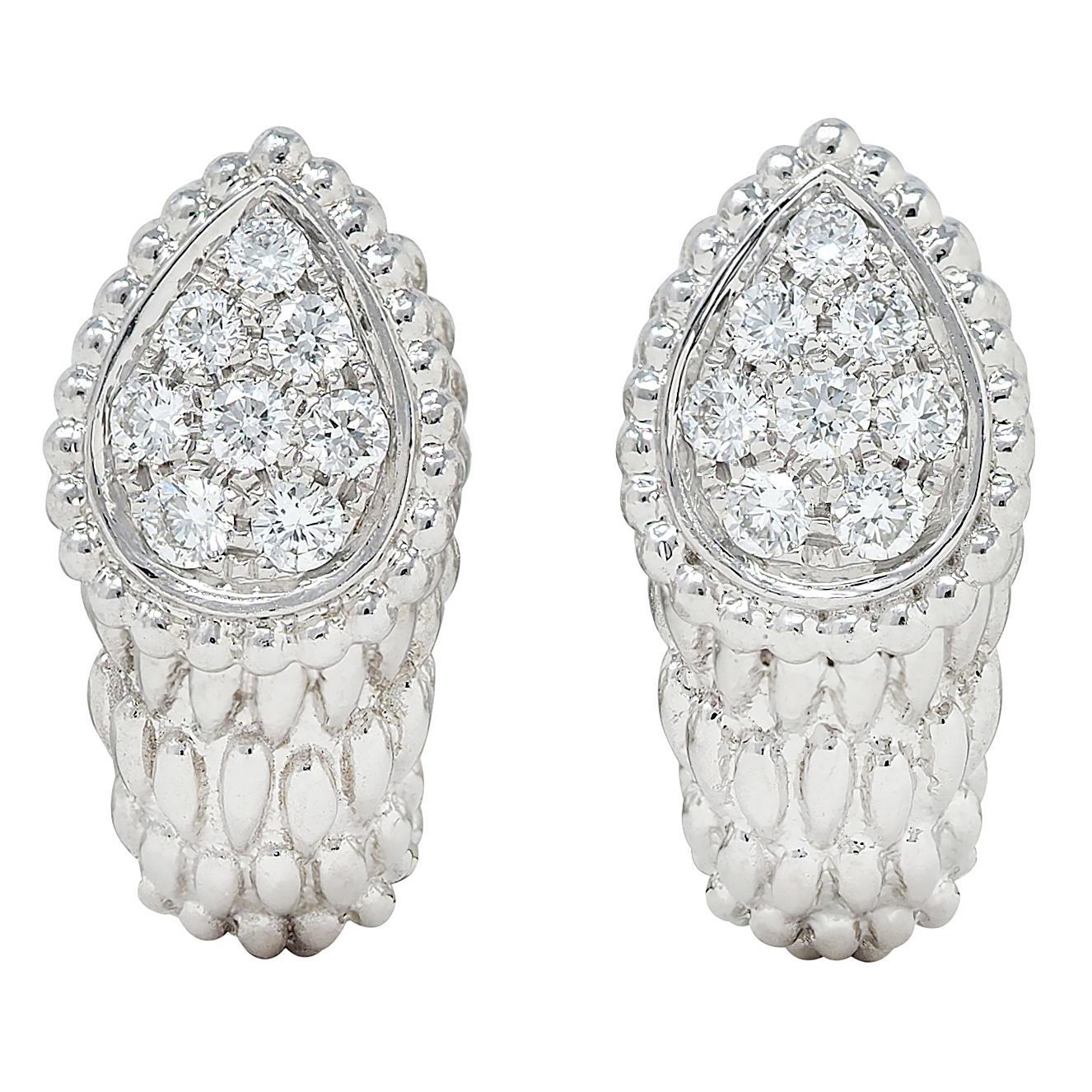 Boucheron Boucles d'oreilles Serpent Boheme J en or blanc 18 carats avec diamants français en vente