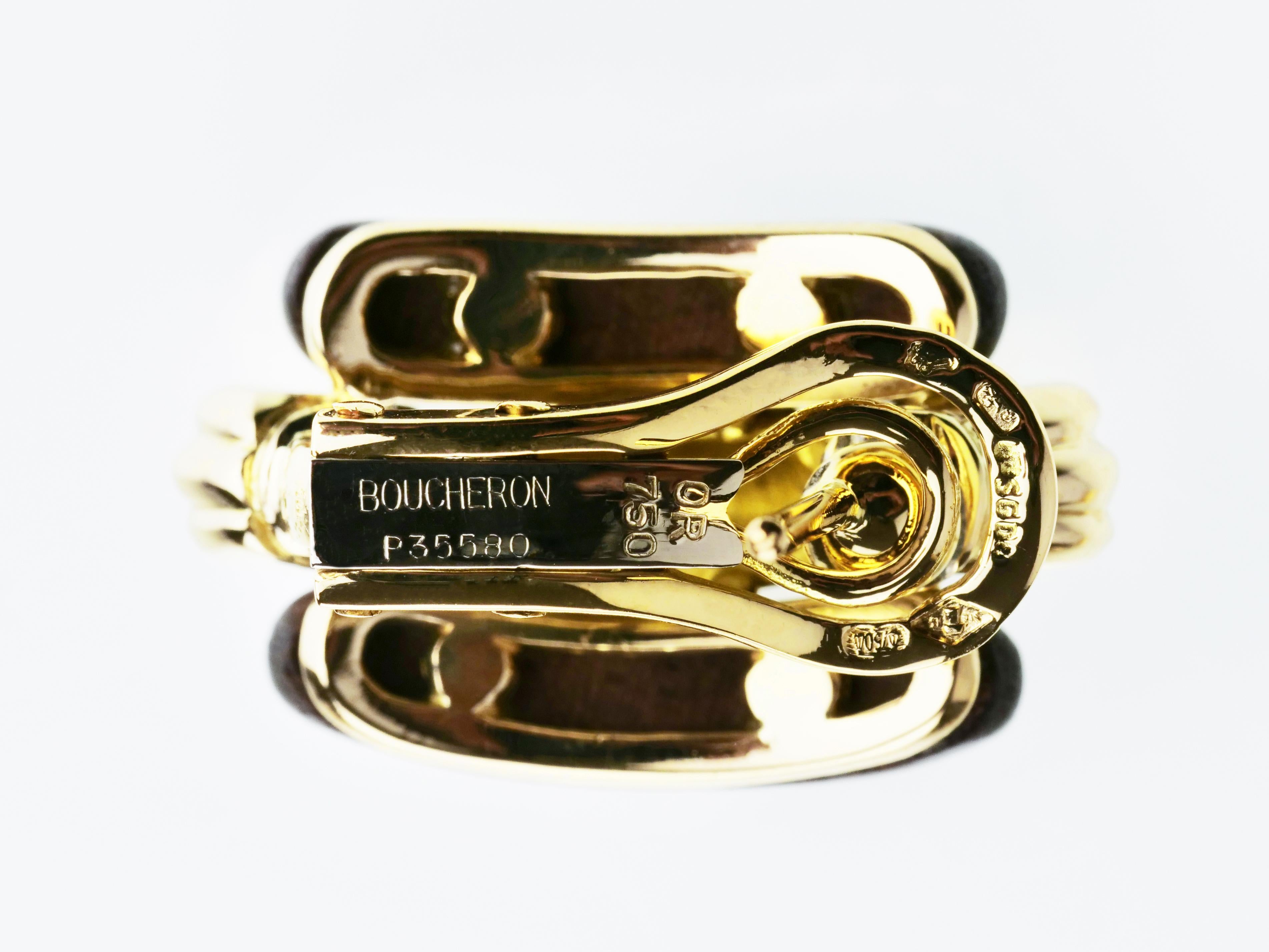 Boucheron French Retro Designer 18 Karat Gold and Wood Set Necklace Earring Ring 8