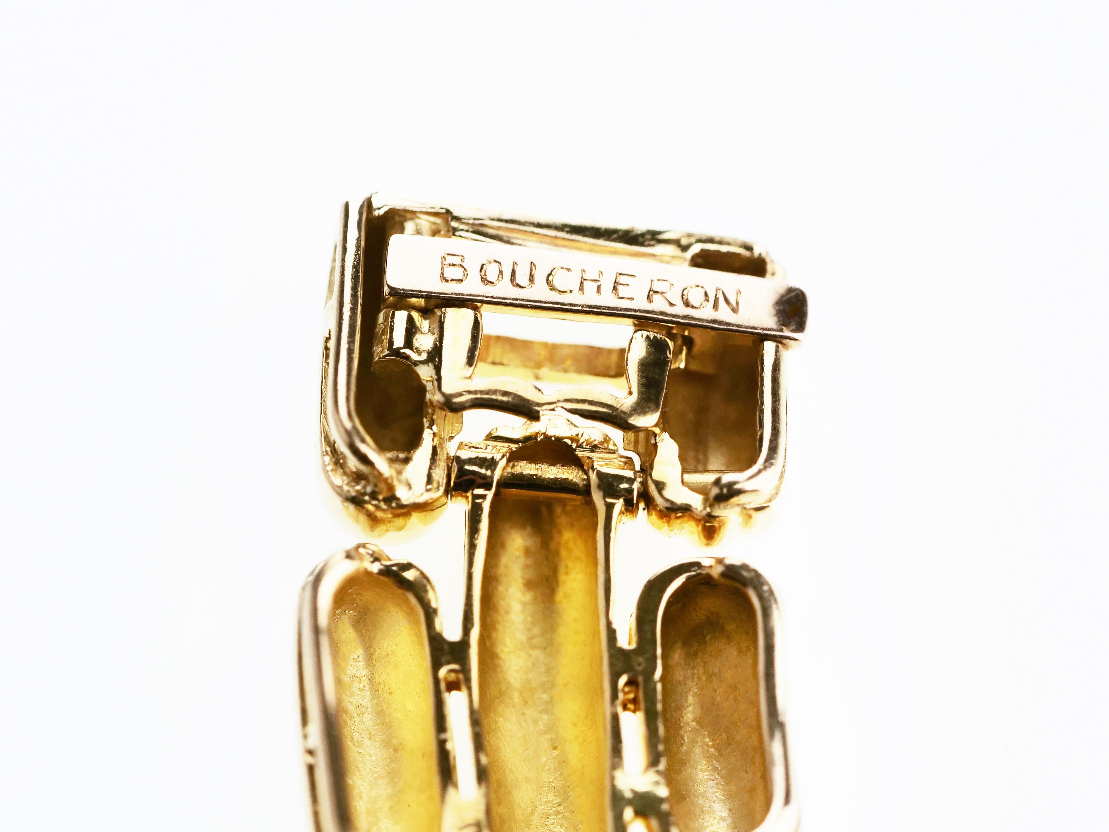 Boucheron French Retro Designer 18 Karat Gold and Wood Set Necklace Earring Ring 2