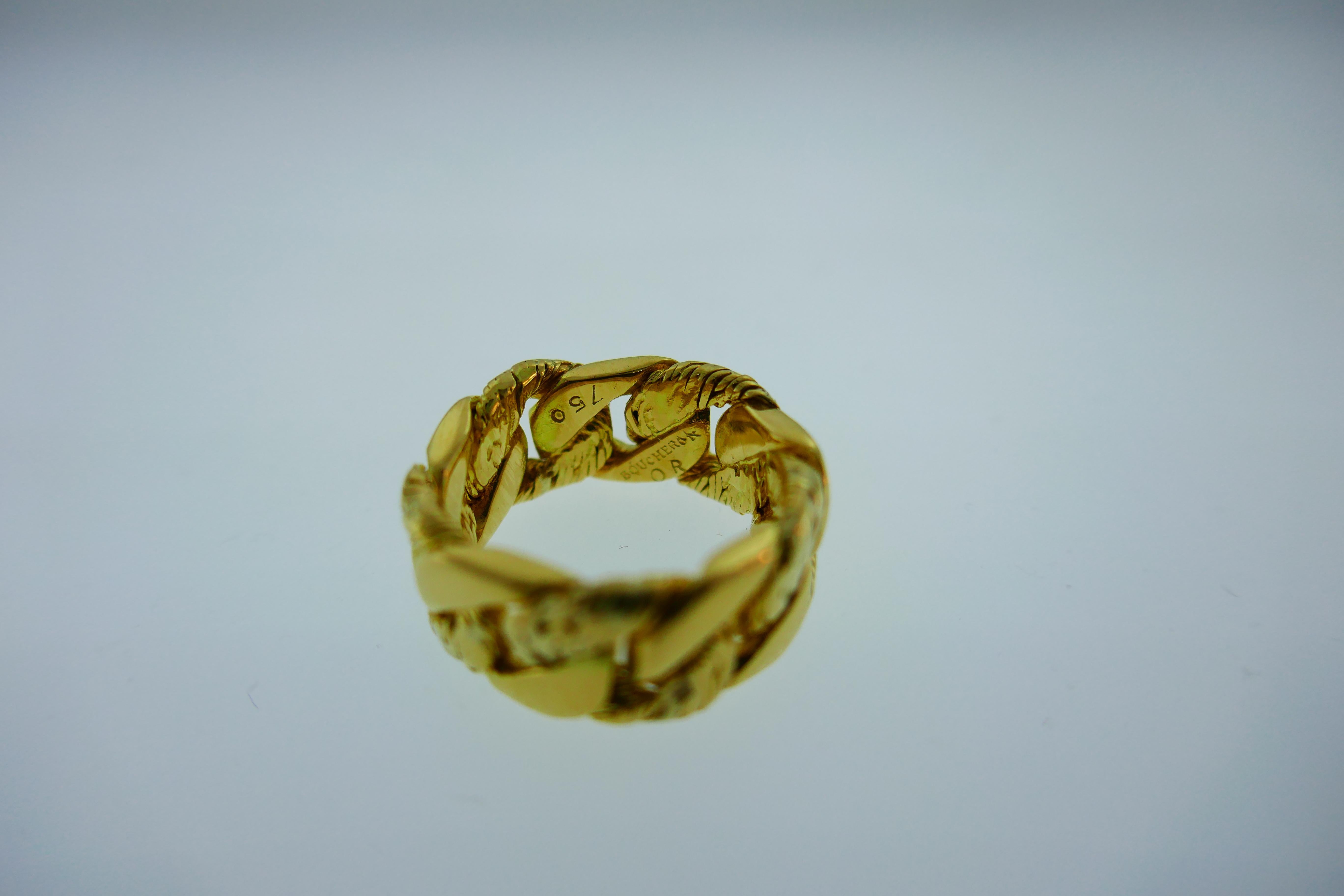 Boucheron Georges Lenfant 18 Karat Yellow Gold Woven Ring Vintage, circa 1970s In Excellent Condition In Beverly Hills, CA