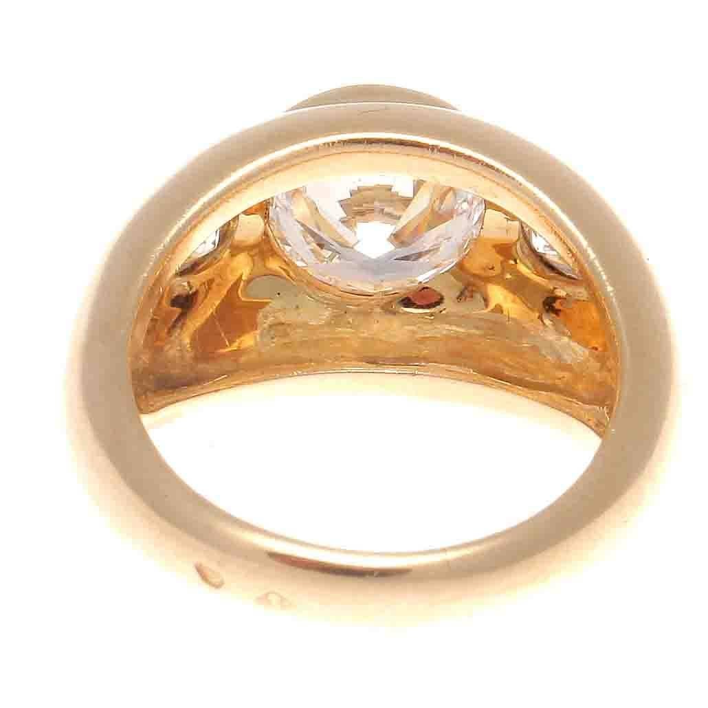 Boucheron GIA 3.01 Carat E VS2 Diamond Gold Gypsy Ring In Excellent Condition In Beverly Hills, CA