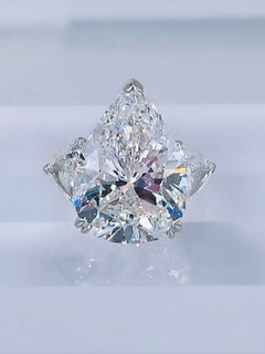 Boucheron GIA zertifiziert 11,22 Karat G SI1 birnenförmiger Diamant-Dreisteinring