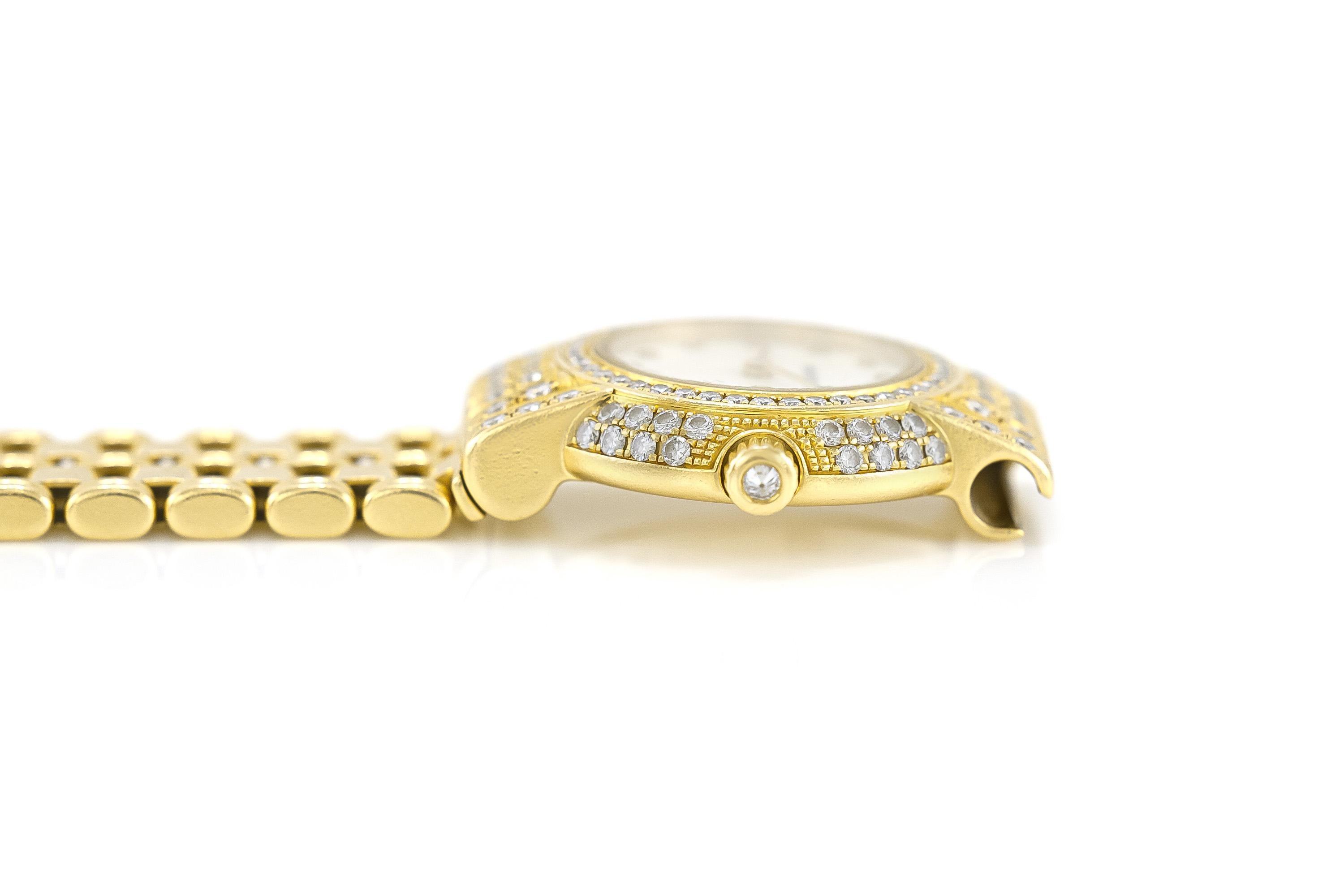 Boucheron Gold und Diamant Uhr (Rundschliff) im Angebot