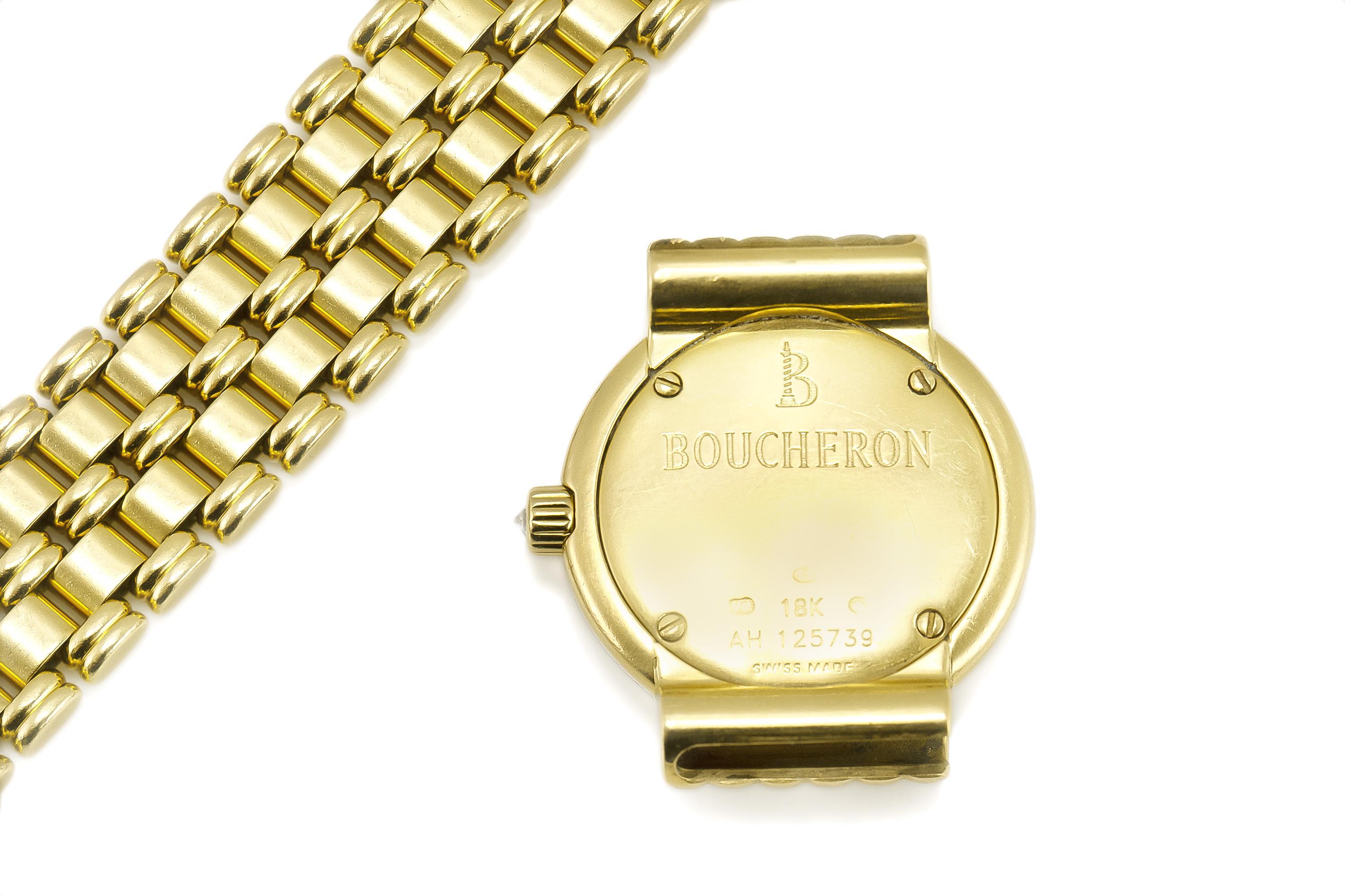 Boucheron Gold und Diamant Uhr im Angebot 1