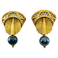 Boucheron Gold Diamond Hematite Earrings 