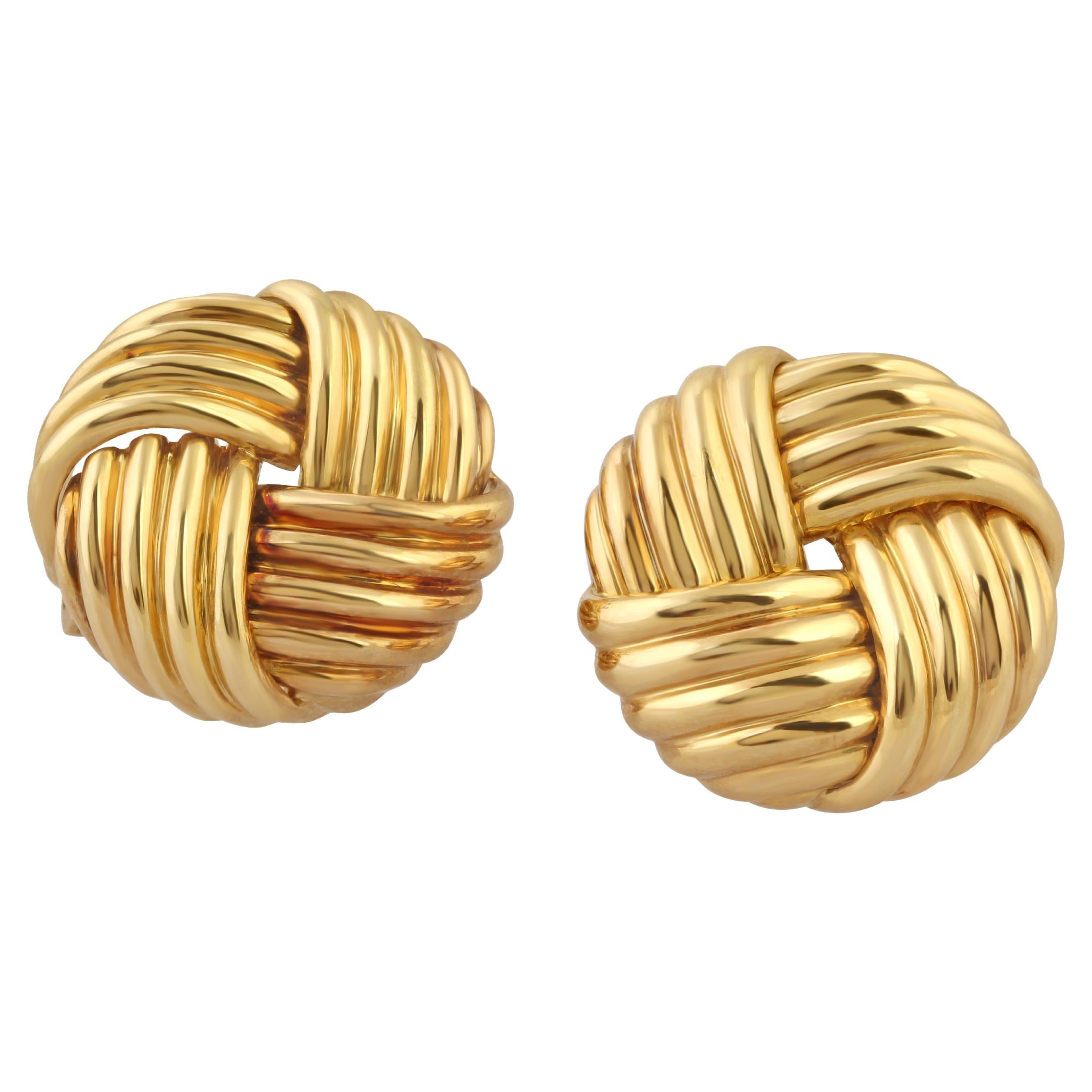 Boucheron Gold Knot Earrings For Sale