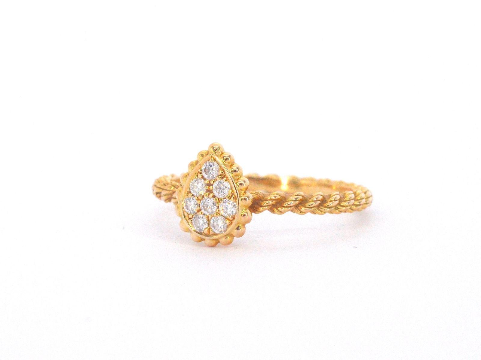 Boucheron - Golden 'Serpent boheme' ring With Diamonds  In Good Condition For Sale In AMSTELVEEN, NH